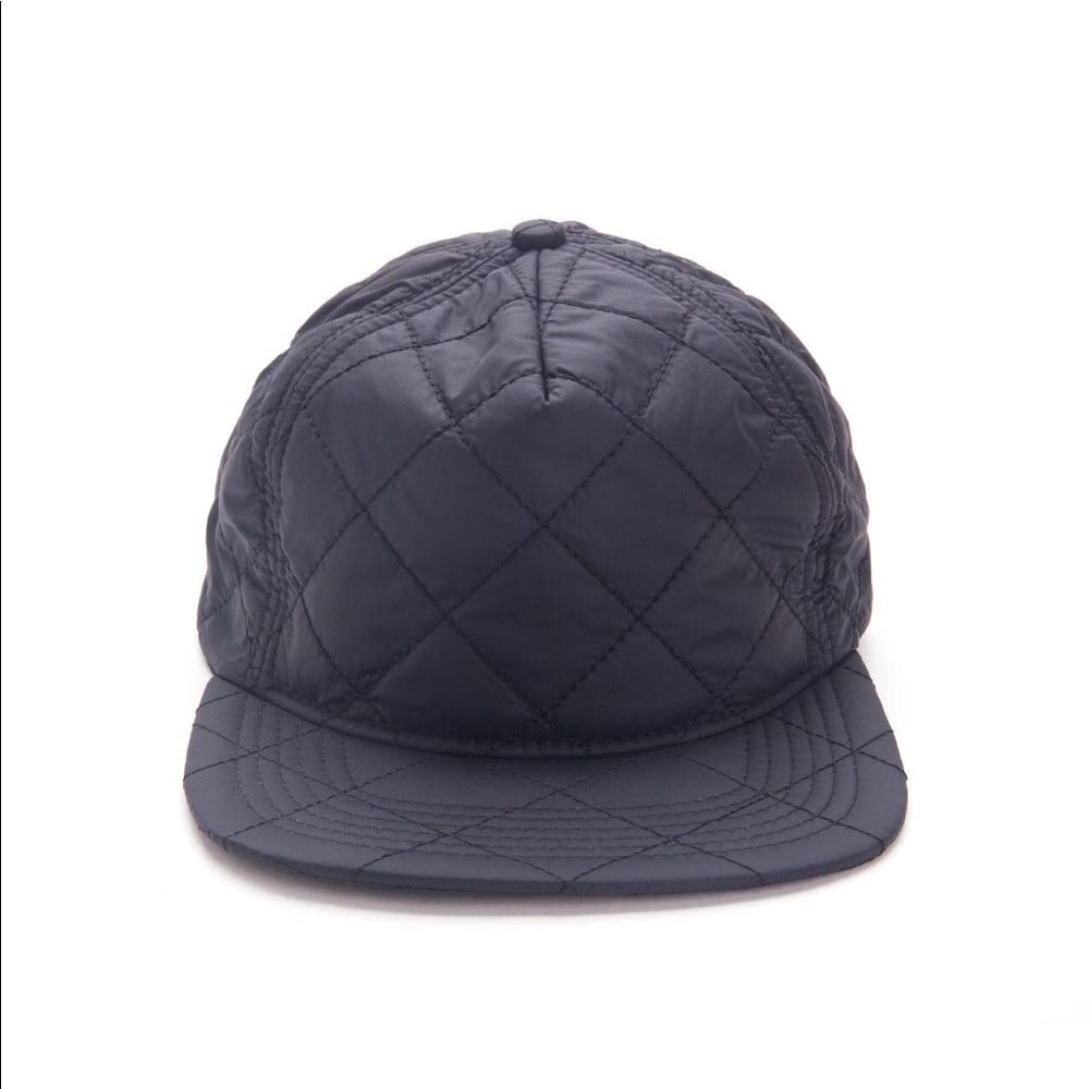 Stampd quilted nylon bomber hat in black